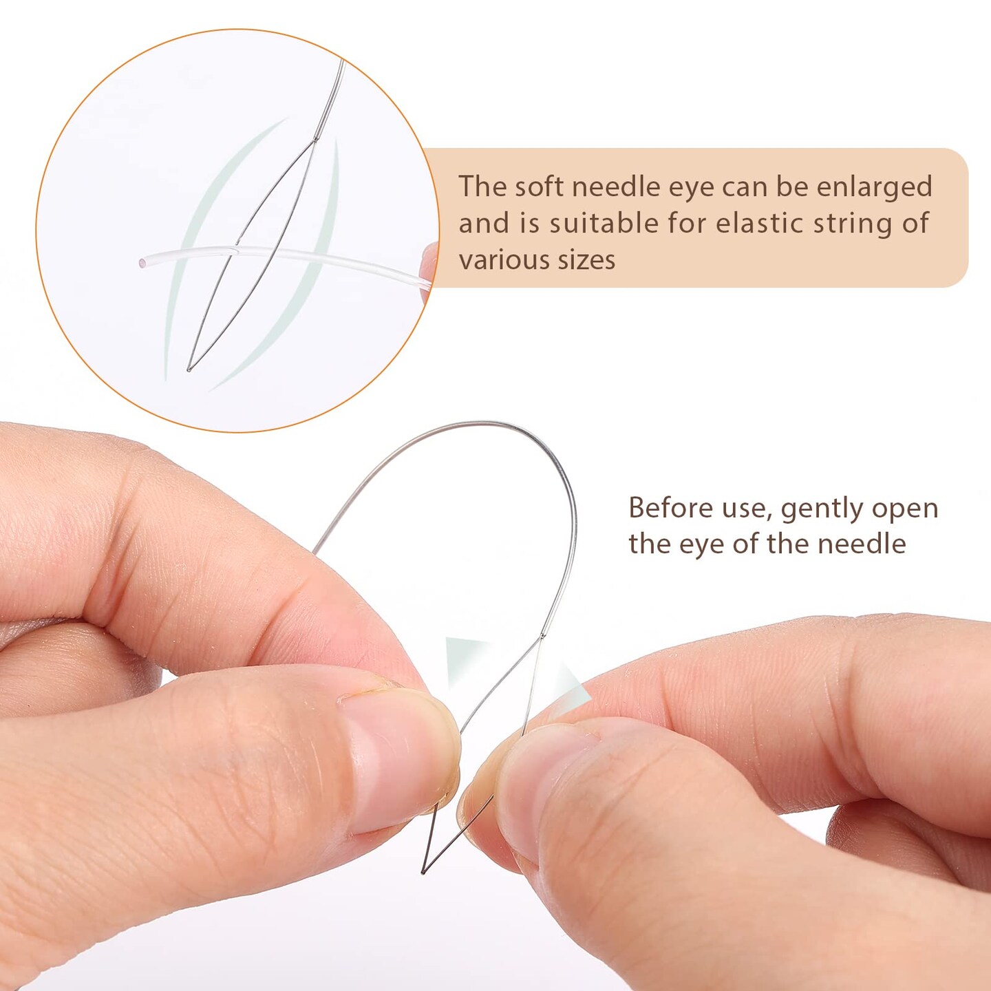 4 Pieces Large Eye Curved Beading Needles with Handle, 5.3 inch Stainless Bead Needle for Bead Spinner Loader, Bead Spinner Needles for String Seed Beads Jewelry Making (Patent Protection)
