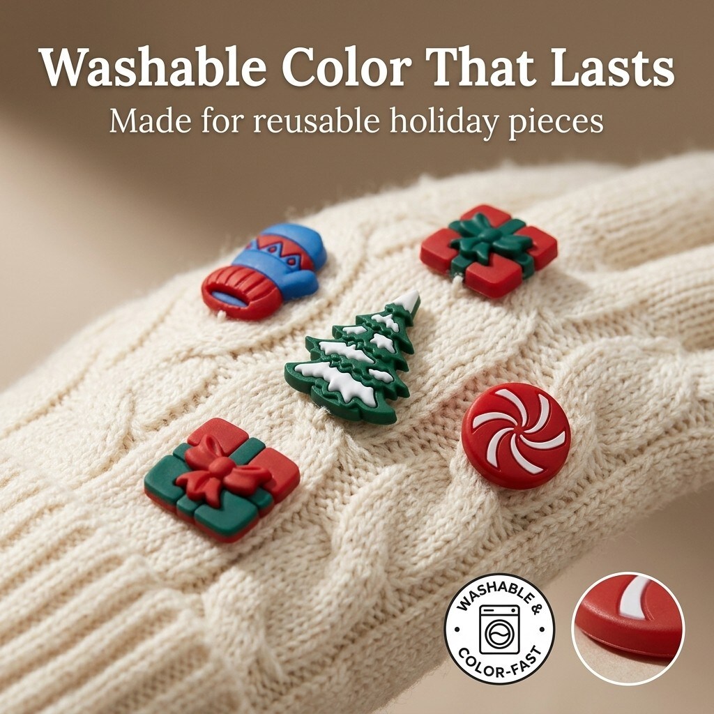 Buttons Galore Assorted Christmas Buttons for Sewing & Crafts - 50+ Buttons - Set of 6 Packs - Christmas Set 1