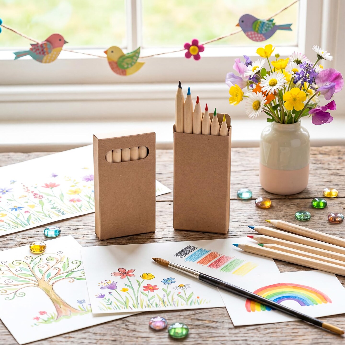 24 Packs Mini Colored Pencils Bulk 3.5'' Coloring Drawing Pencil in Boxes End of Year Gift for Students Kids Adult Classroom Exchange Gift School Painting Birthday Party Favor, 6 Per Pack