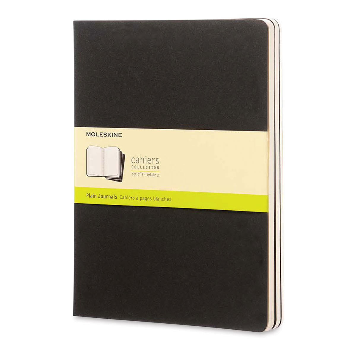Moleskine Cahier Journals - 9-3/4'' x 7-1/2'', Black, Blank, Pkg of 3