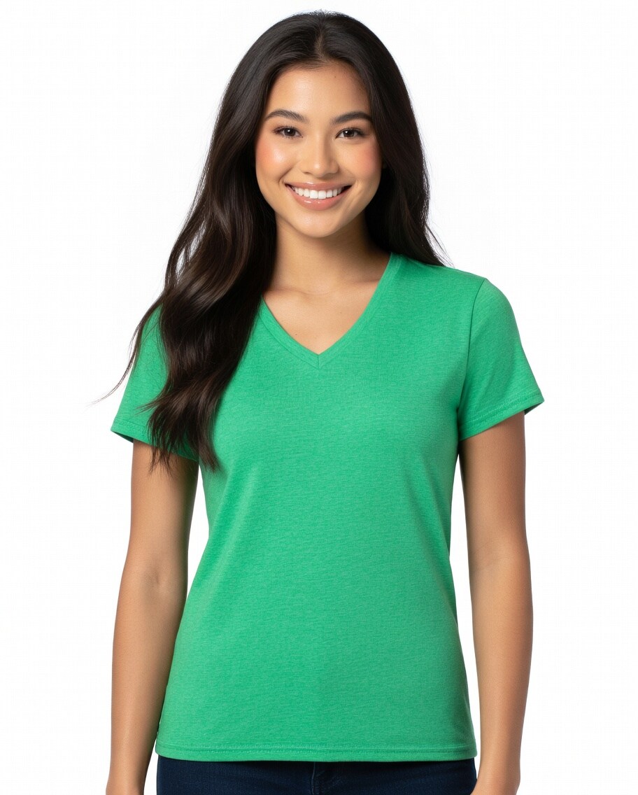 Gildan Softstyle V-Neck Short Sleeve T-Shirt for Summer Outfits & Custom Printing Cotton Tee