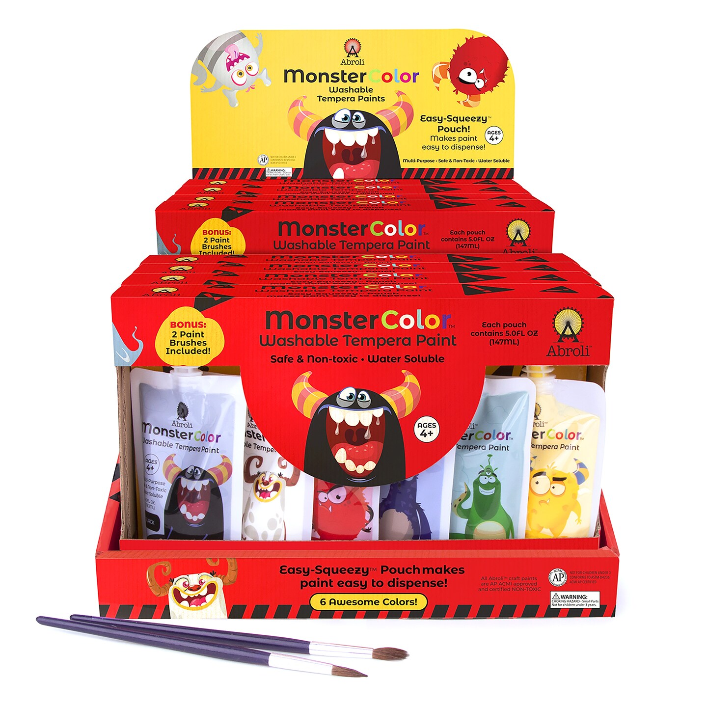 Abroli Monster Color Washable Tempera Paint Set PDQ 8 Sets-Assorted ...