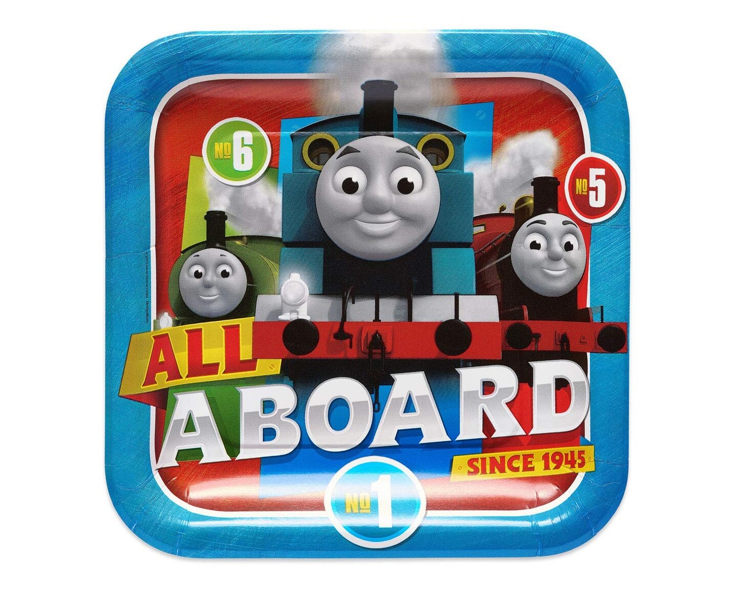 Thomas the Train All Aboard 9&#x22; Square Paper Plates - 8ct