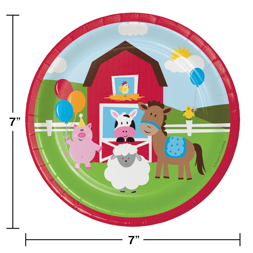 Farmhouse Fun  7&#x22; Paper Plates - 8ct