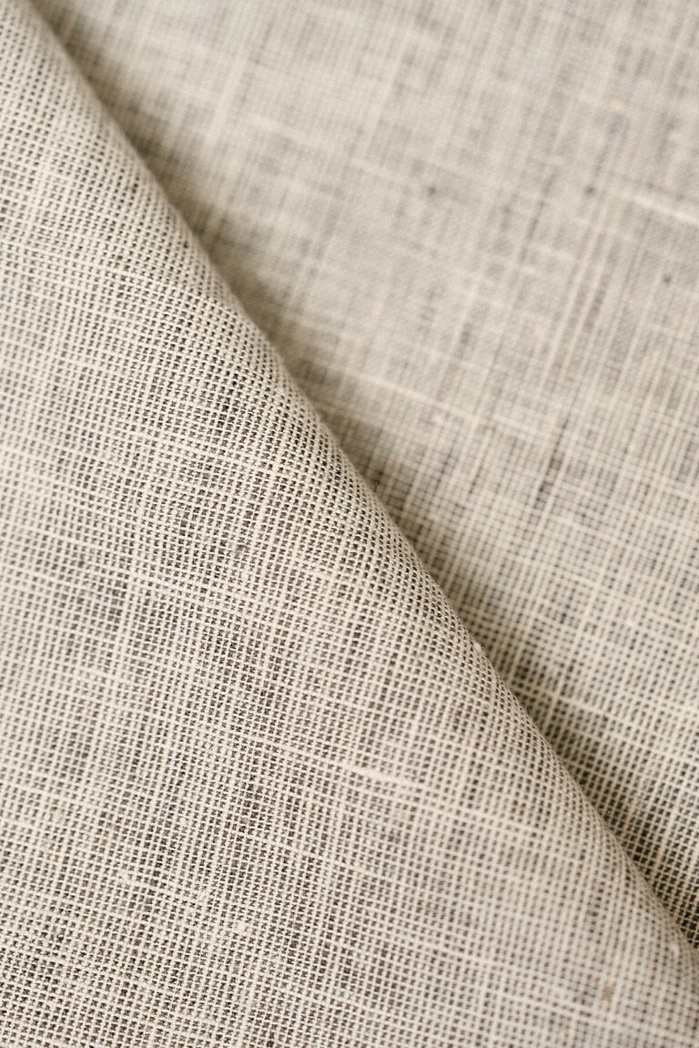 1 Yard Charcoal 2 Tone Melange Softened Pure Linen Fabric, Midweight 58 Inches Wide