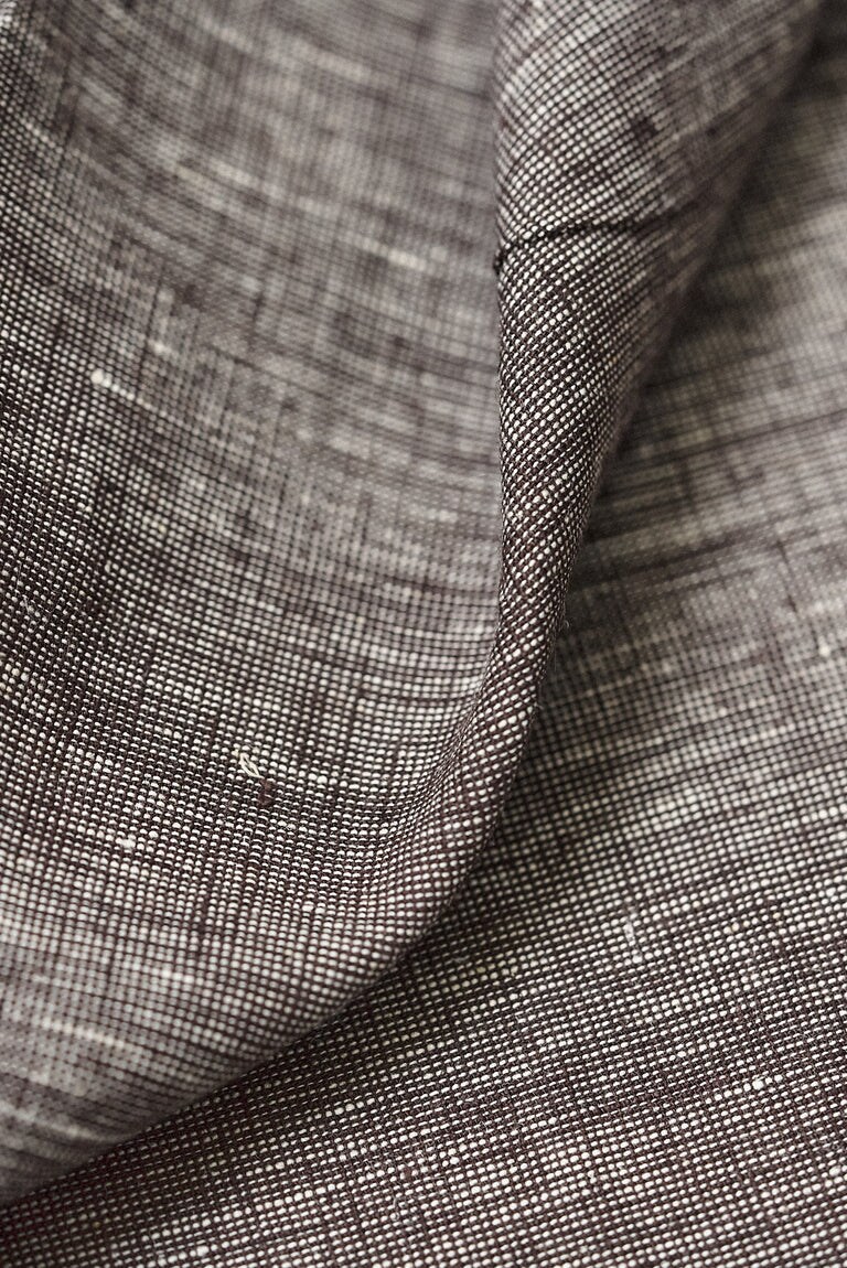 1 Yard Brown or Off White 2 Tone Melange Softened Pure Linen Fabric, Midweight 58 Inches Wide