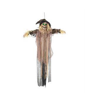 43 1/4&#x22; x 70 3/4&#x22; Light Up Hanging Skeleton Scarecrow Halloween Prop