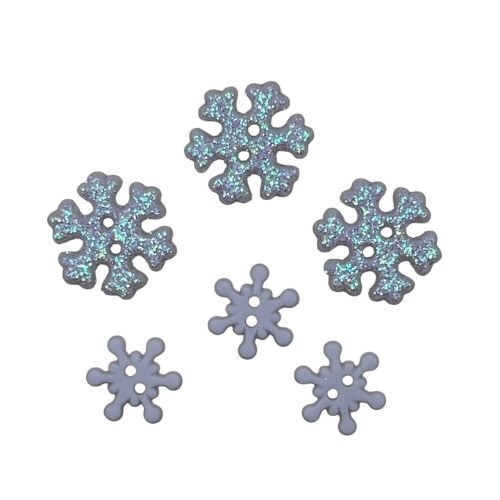 Buttons Galore &#x26; More DIY Button Art Frame Kit, Winter Mitten Design with Snowflakes, Wood Frame, Turquoise and Green Buttons, Wall Decor Craft Set, Ages 6+
