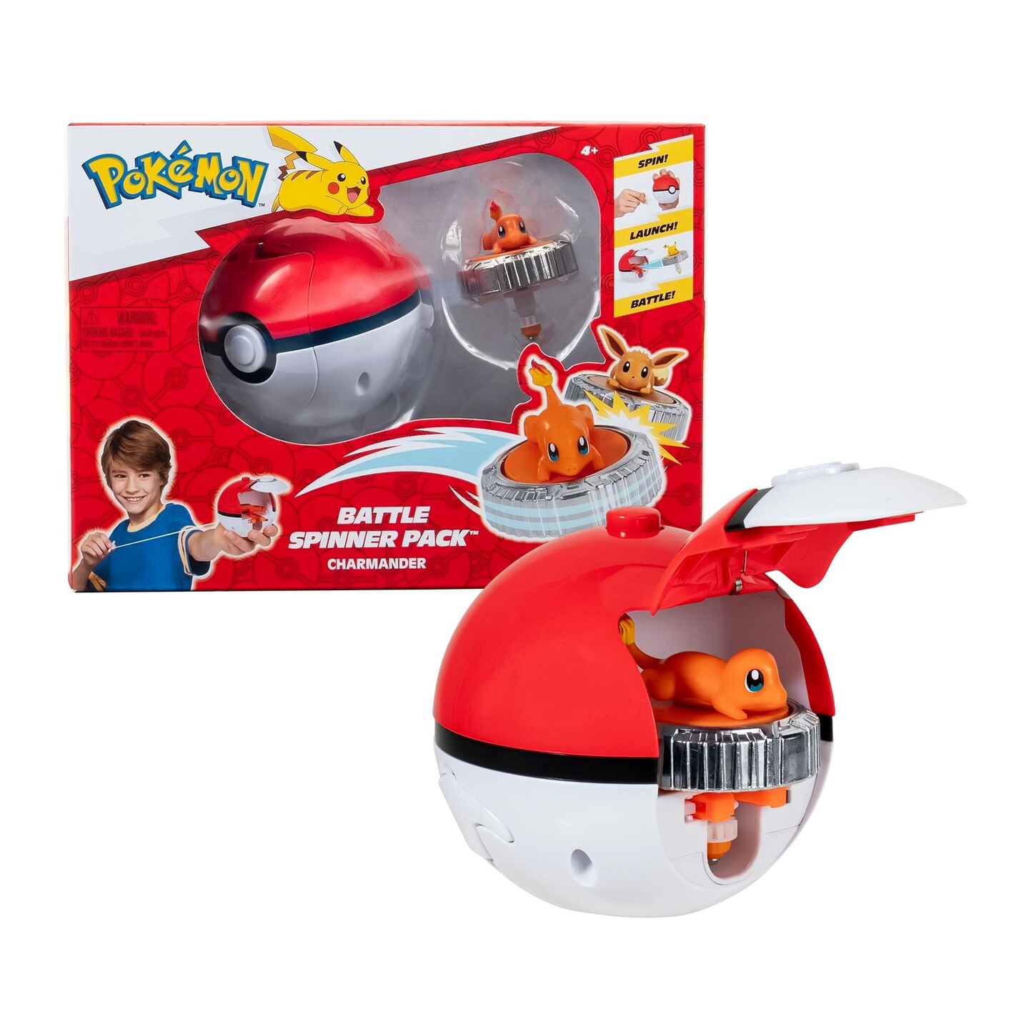Pokemon Battle Spinning Top and Poke Ball Launcher| Charmander, Color ...