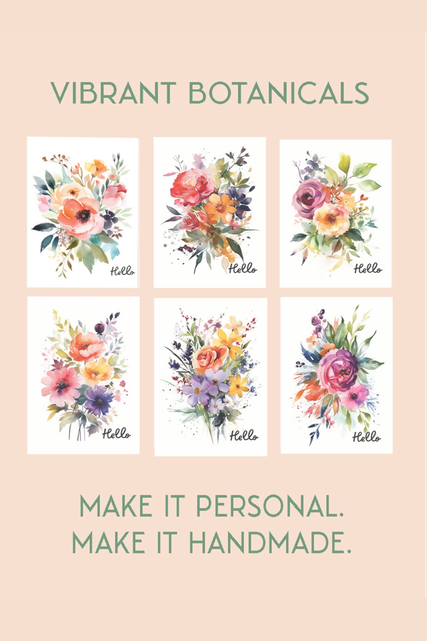 All-in-One Watercolor Art Prints + Postcards: Vibrant Botanicals