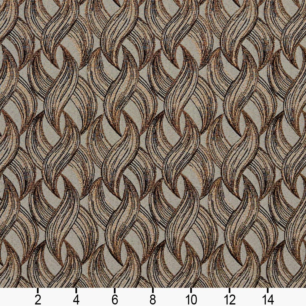 Brown Abstract Woven Pattern Upholstery Fabric by The Yard - SKU: Nolan Curry