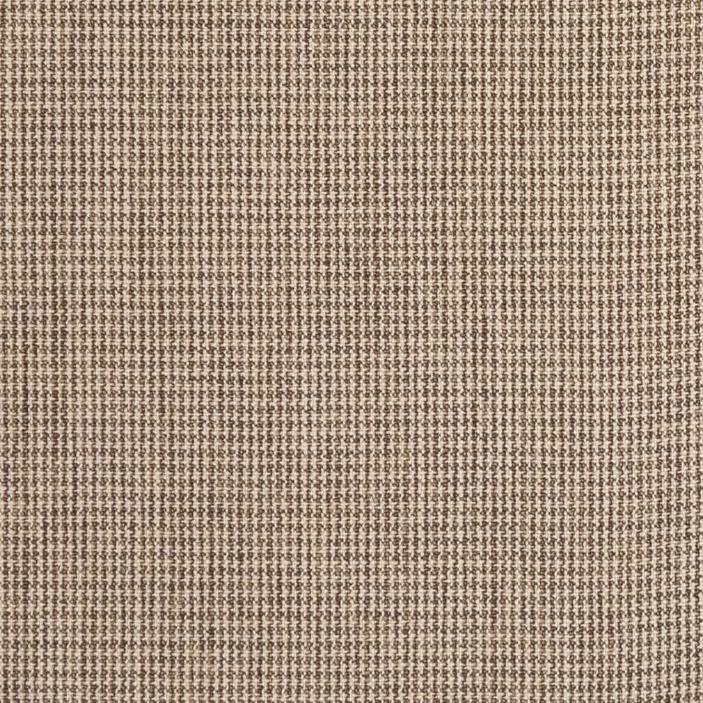 Brown Check Small Scale Houndstooth Check Textured Tweed Upholstery Fabric by The Yard - SKU: Leona Cafe