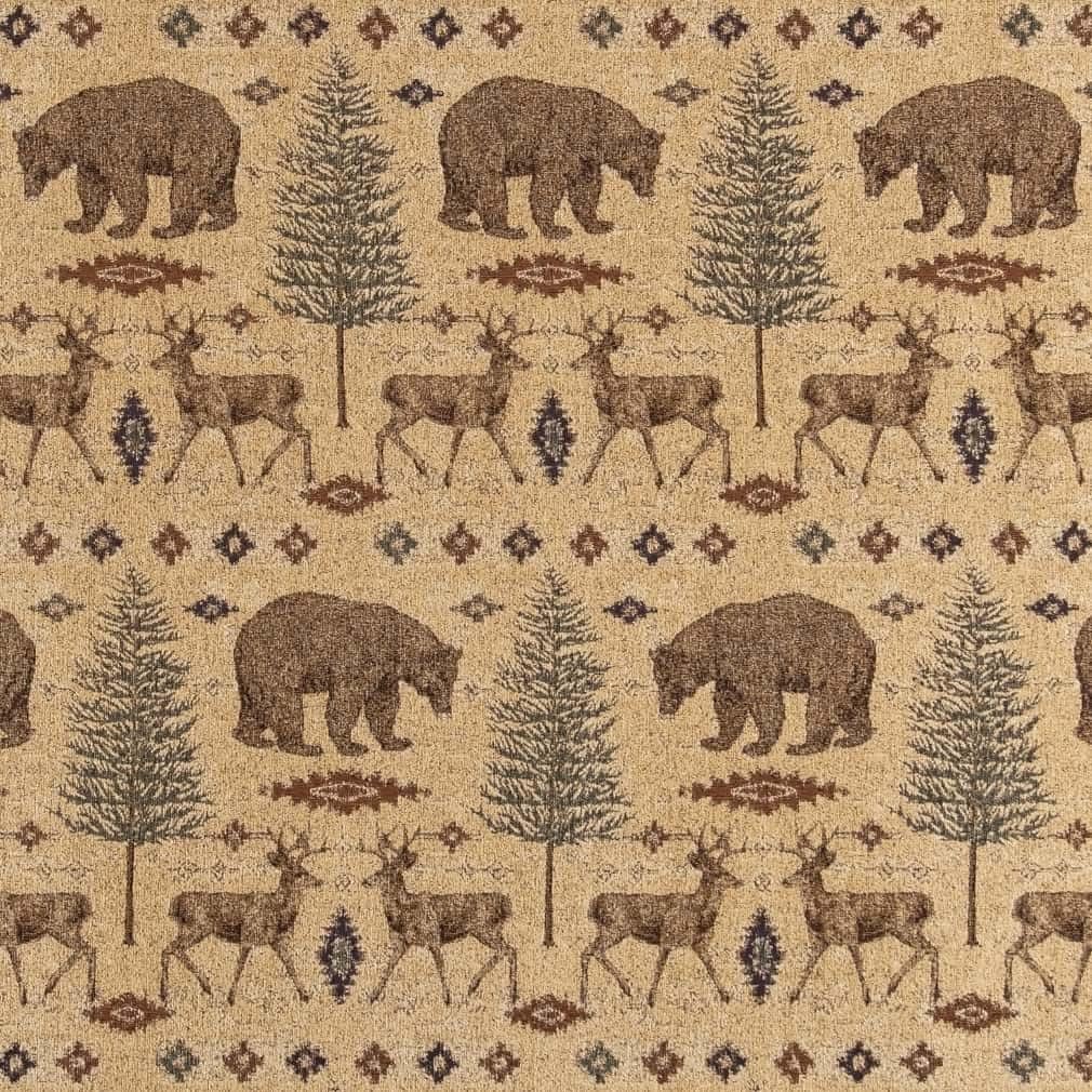 Natural Brown Novelty Tapestry Woven Pattern Upholstery Fabric by The Yard - SKU: Gwen Ottawa