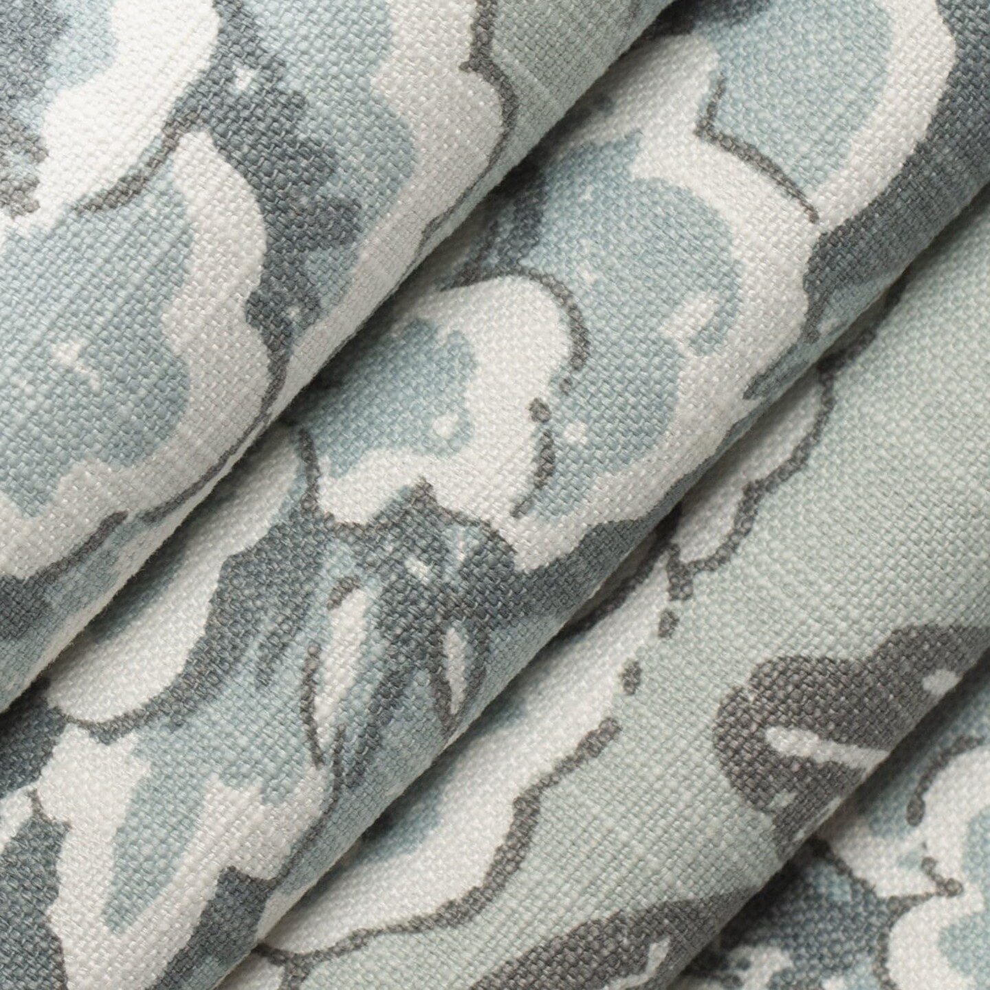 Aqua Teal Performance Grade Eco-Friendly Linen Look Print Upholstery Fabric by The Yard - SKU: Aster Mist