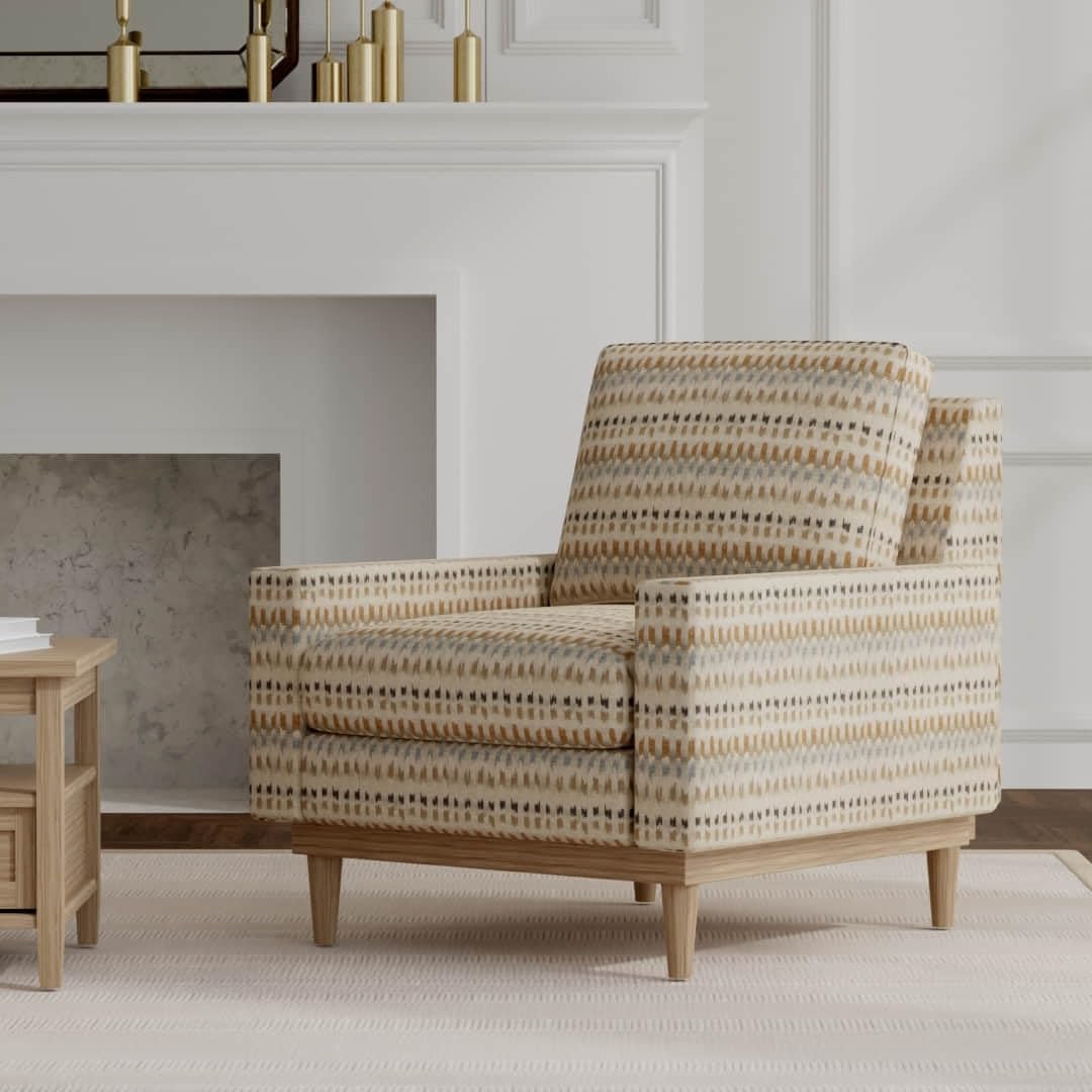 Brown Abstract Woven Pattern Upholstery Fabric by The Yard - SKU: Keller Dusk
