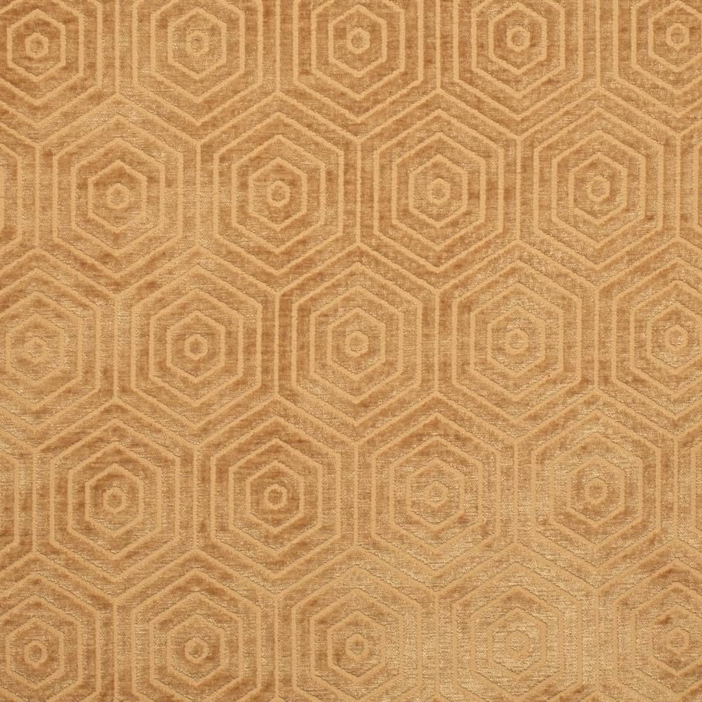 Yellow Geometric Woven Pattern Velvet Upholstery Fabric by The Yard - SKU: Lazo Harvest