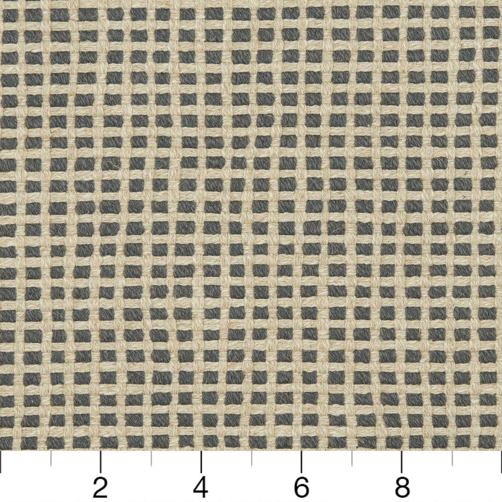 Silver Grey Performance Grade Plaid Woven Pattern Upholstery Fabric by The Yard - SKU: Nemy Moon Dust