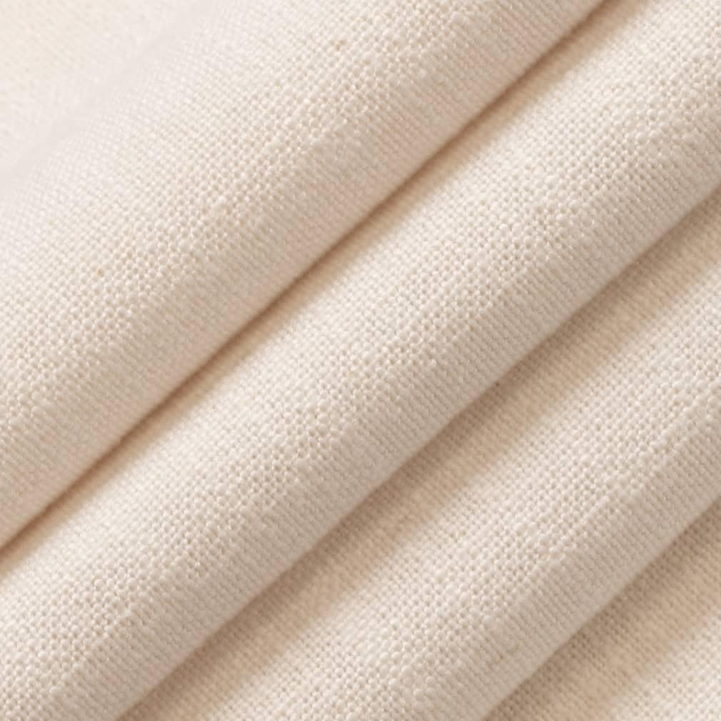 Cream OEKA-TEX Standard 100 Certified Plain Linen Blend Upholstery Fabric by The Yard - SKU: Ross Cream