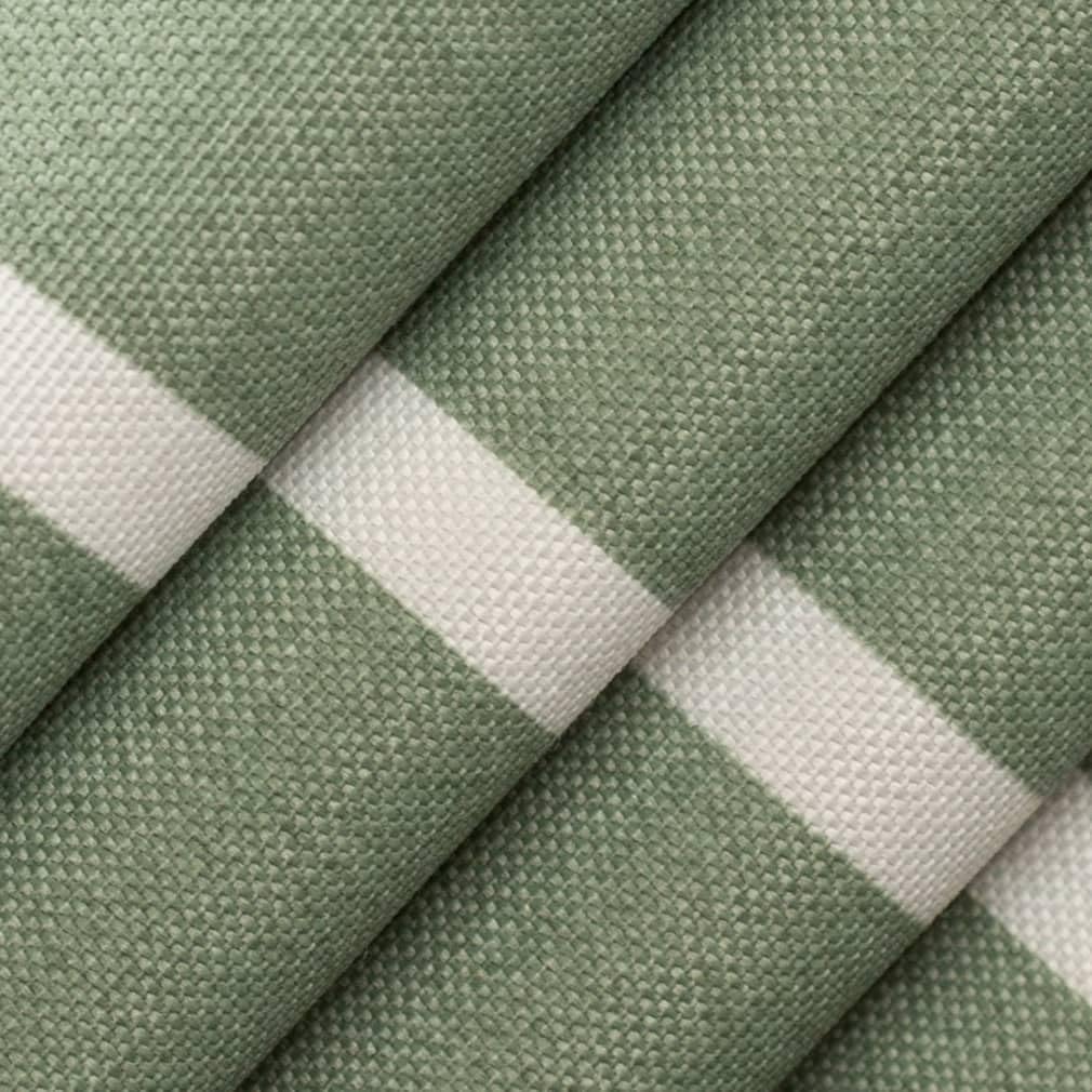 Green Stain Resistant Performance Pet Friendly Stripe Print Upholstery Fabric by The Yard - SKU: Randolph Olive