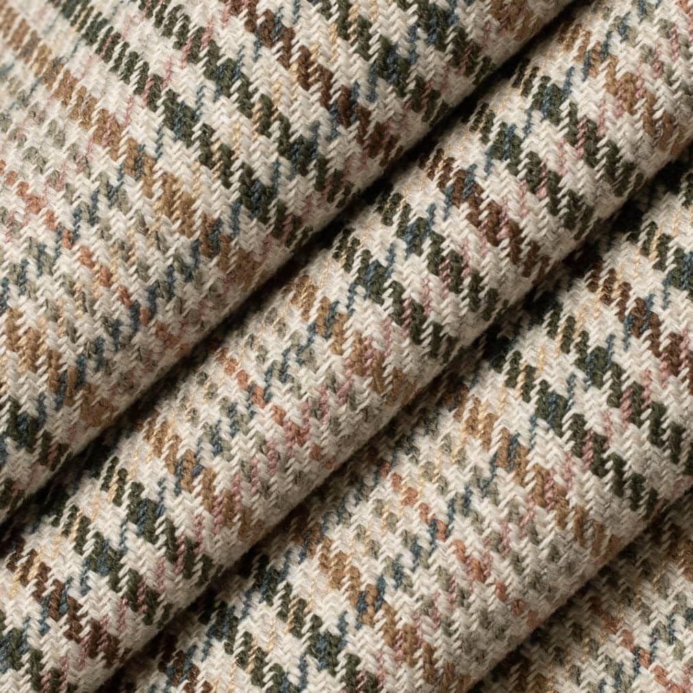 Green Stain Resistant Performance Pet Friendly Check Plaid Woven Pattern Upholstery Fabric by The Yard - SKU: Quest Rustic
