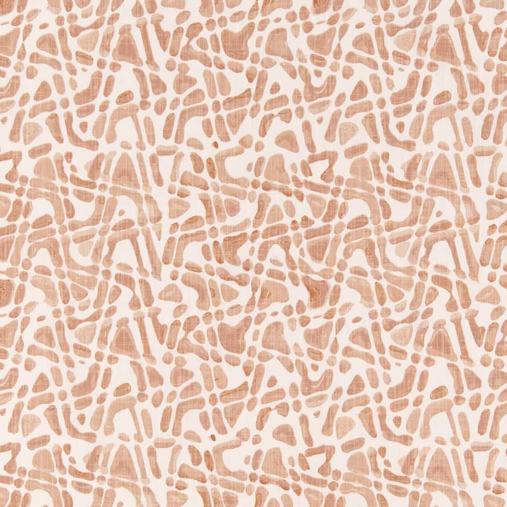 Coral Made in America Abstract Linen Look Print Upholstery Fabric by ...