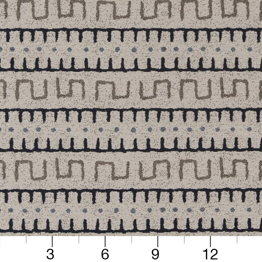 Blue Stain Resistant Performance Pet Friendly Abstract Global Southwest Woven Pattern Upholstery Fabric by The Yard - SKU: Chambers Bay