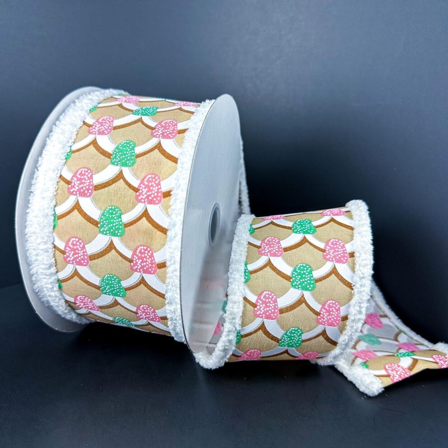 2.5" Gumdrop Gingerbread Roof Drift Ribbon: Pastel (10 Yards)