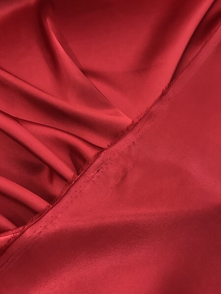 1 Yard Red Charmeuse Fabric Shiny Lightweight Polyester 58 Inch Wide for Sewing and Costumes