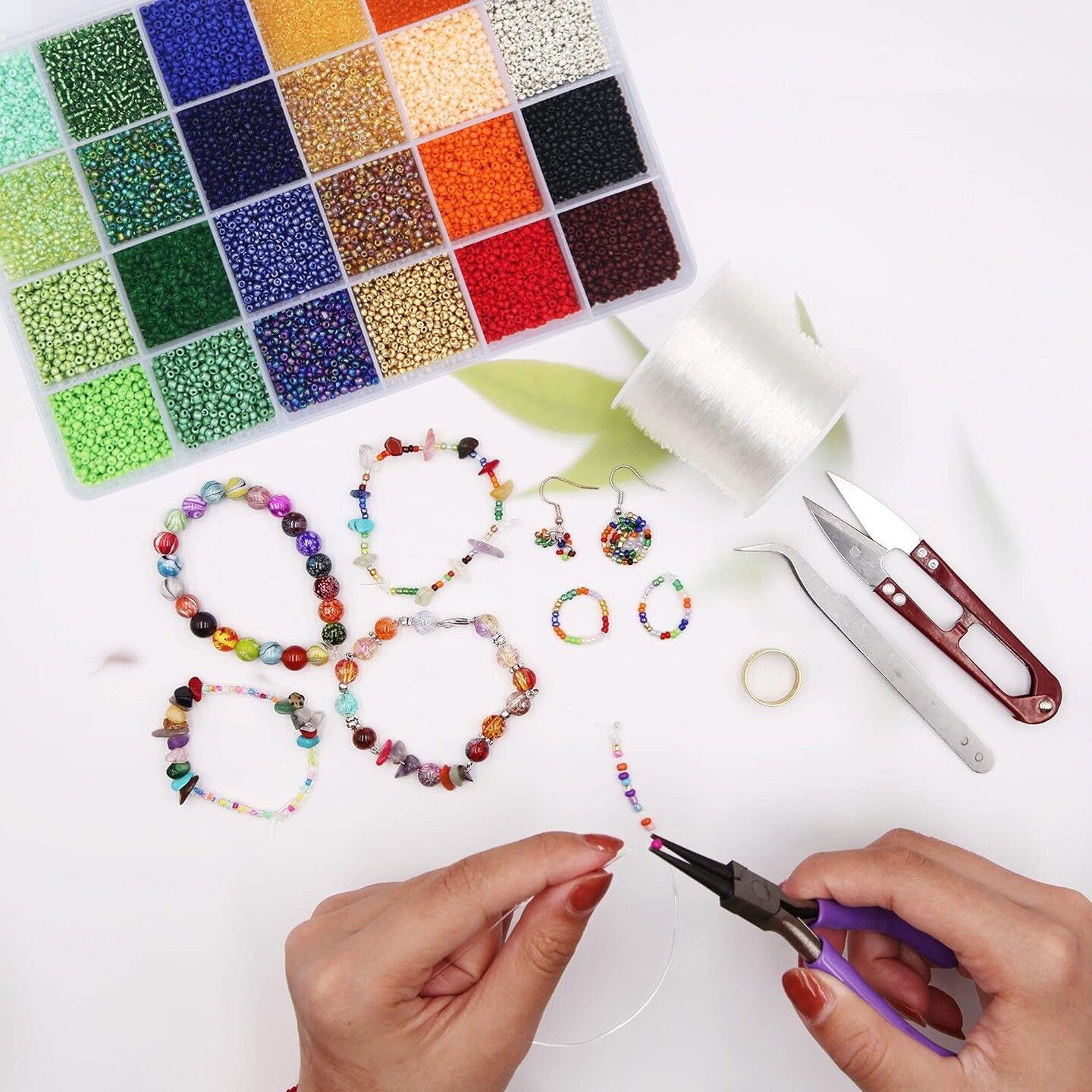 14400pcs Glass Seed Beads Small Craft Beads