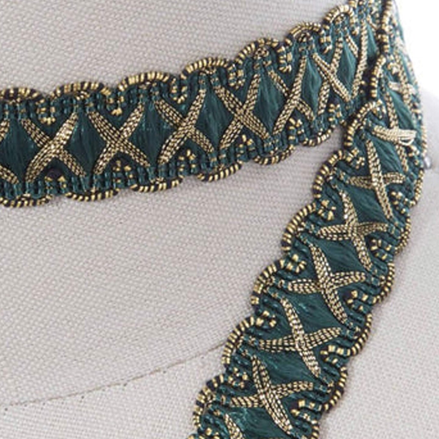 2 Yards 5/8 Inch Festive Green and Gold Braid Gimp Trim for Upholstery Drapery and Home Decor