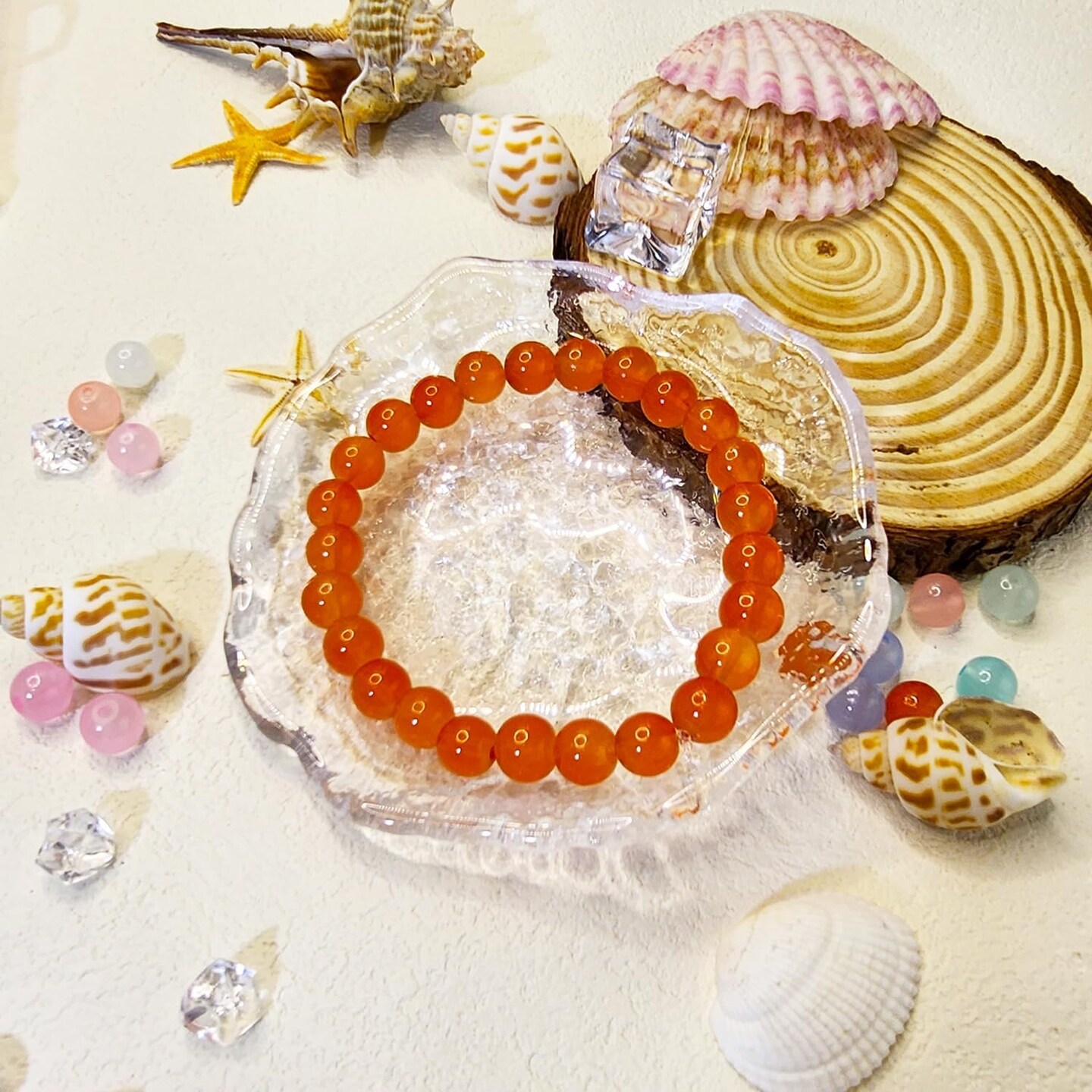 1200pcs 8mm Glass Beads – 24 Colors Crystal Bead Kit in 2 Boxes (Colorful)