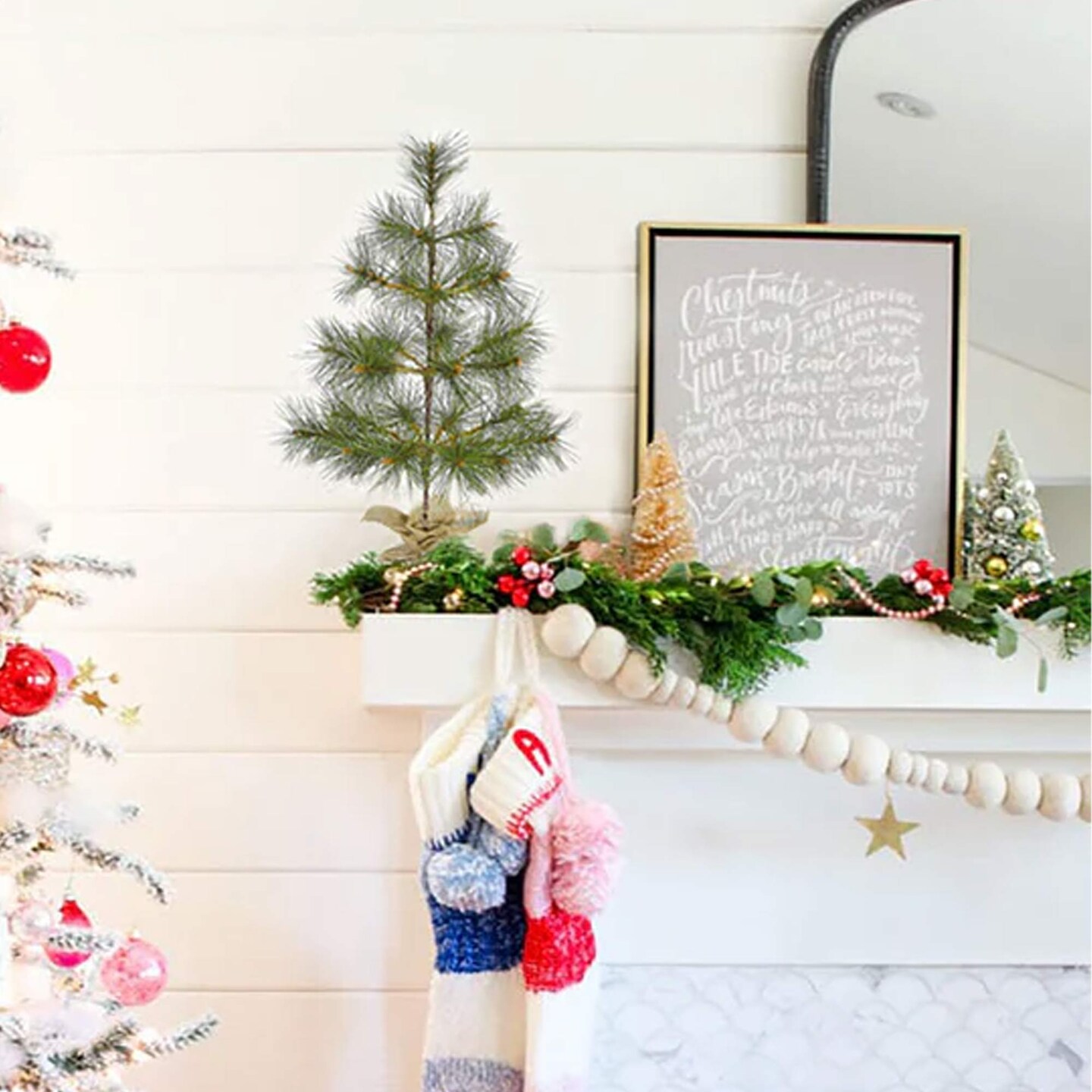 24" Tabletop Mountain Pine Christmas Tree with Burlap Wrapped Base