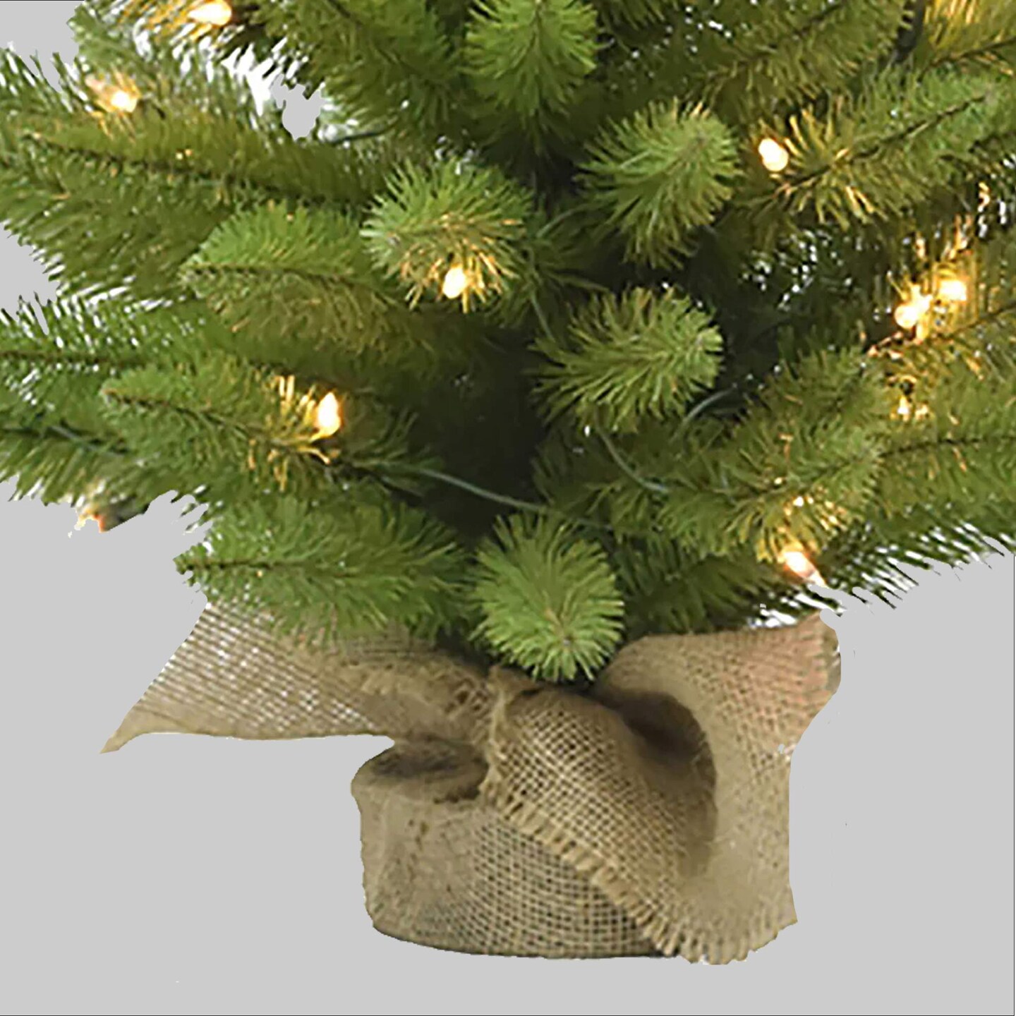 3' Prelit Tabletop Christmas Tree with Burlap Base Festive & Ready to Shine