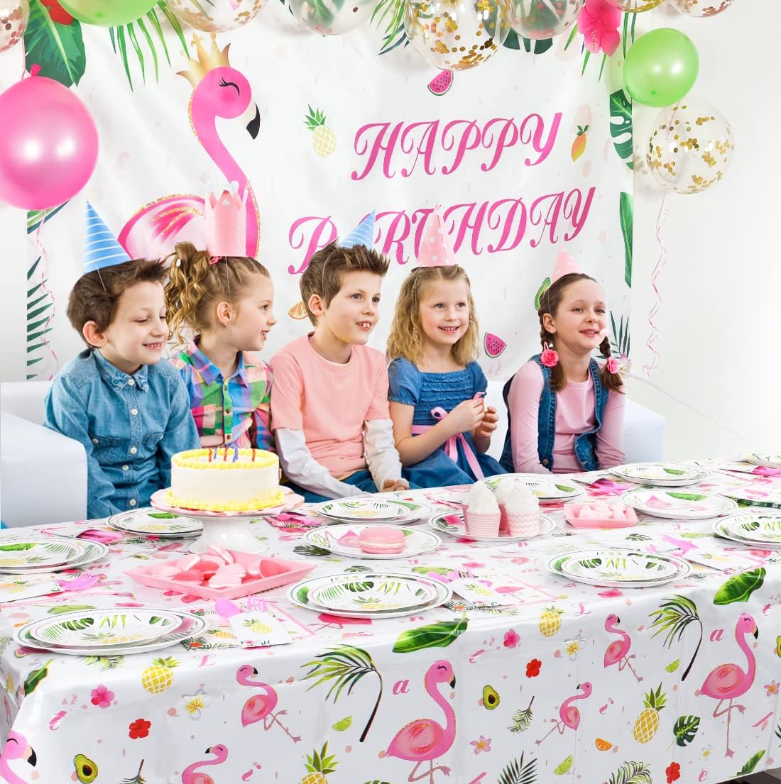 Flamingo Tablecloth - 2 PCS 108&#x27;&#x27;x 54&#x27;&#x27; Summer