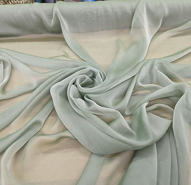 1 Yard Sage Green Two Tone Chiffon Fabric Lightweight Sheer Polyester, 58/59&#x22; Wide with Soft Drape