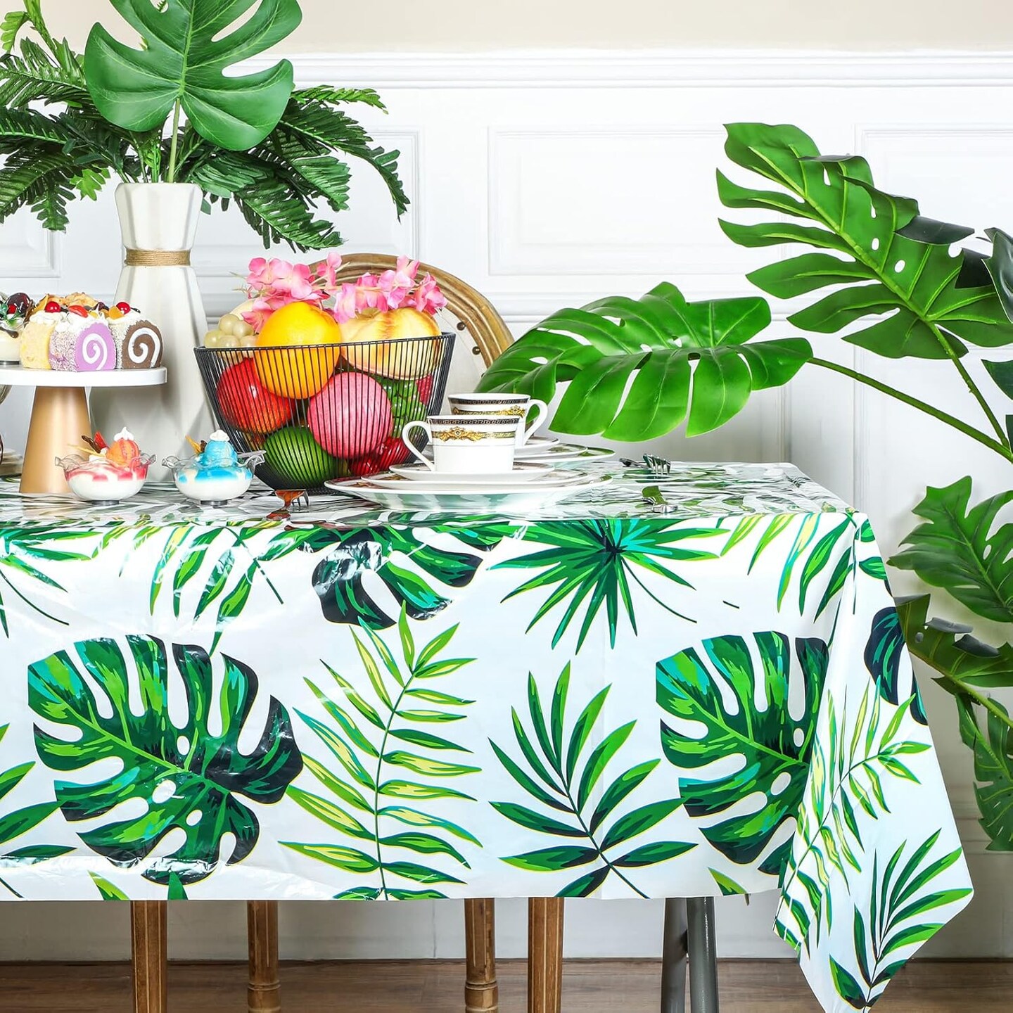 6 Pcs Hawaiian Luau Tablecloths for Party Decoration