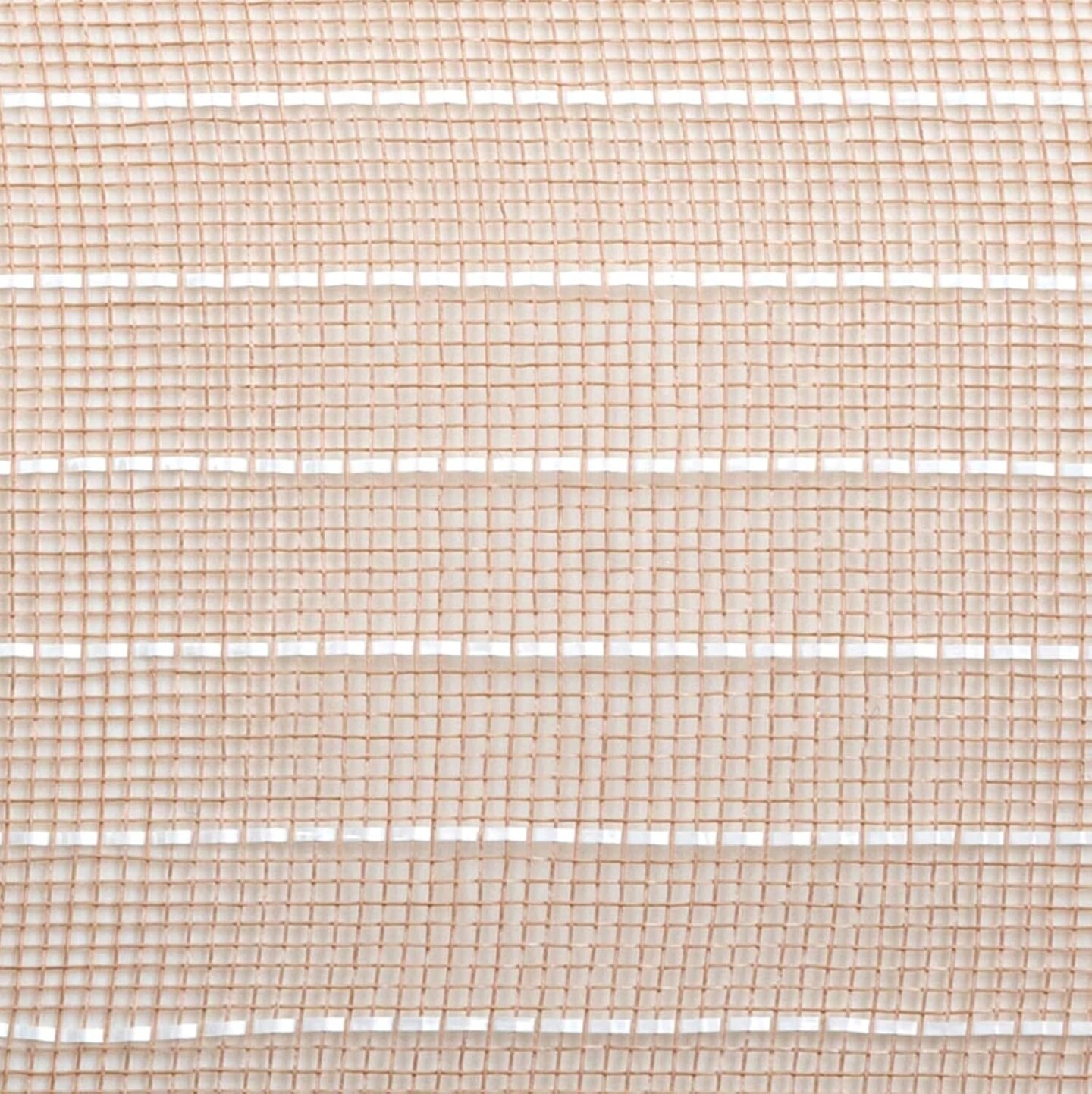 Deco Poly Mesh - 10.25" Fine Weave Mesh for Wreaths, Crafts, and Decorations, (Natural Kraft Brown, White Film Weave)