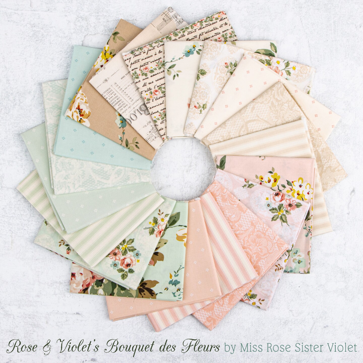 Rose & Violet's Bouquet des Fleurs 5" Square Pack (Charm Pack / 5" Stacker) by Riley Blake (5-17290-42)
