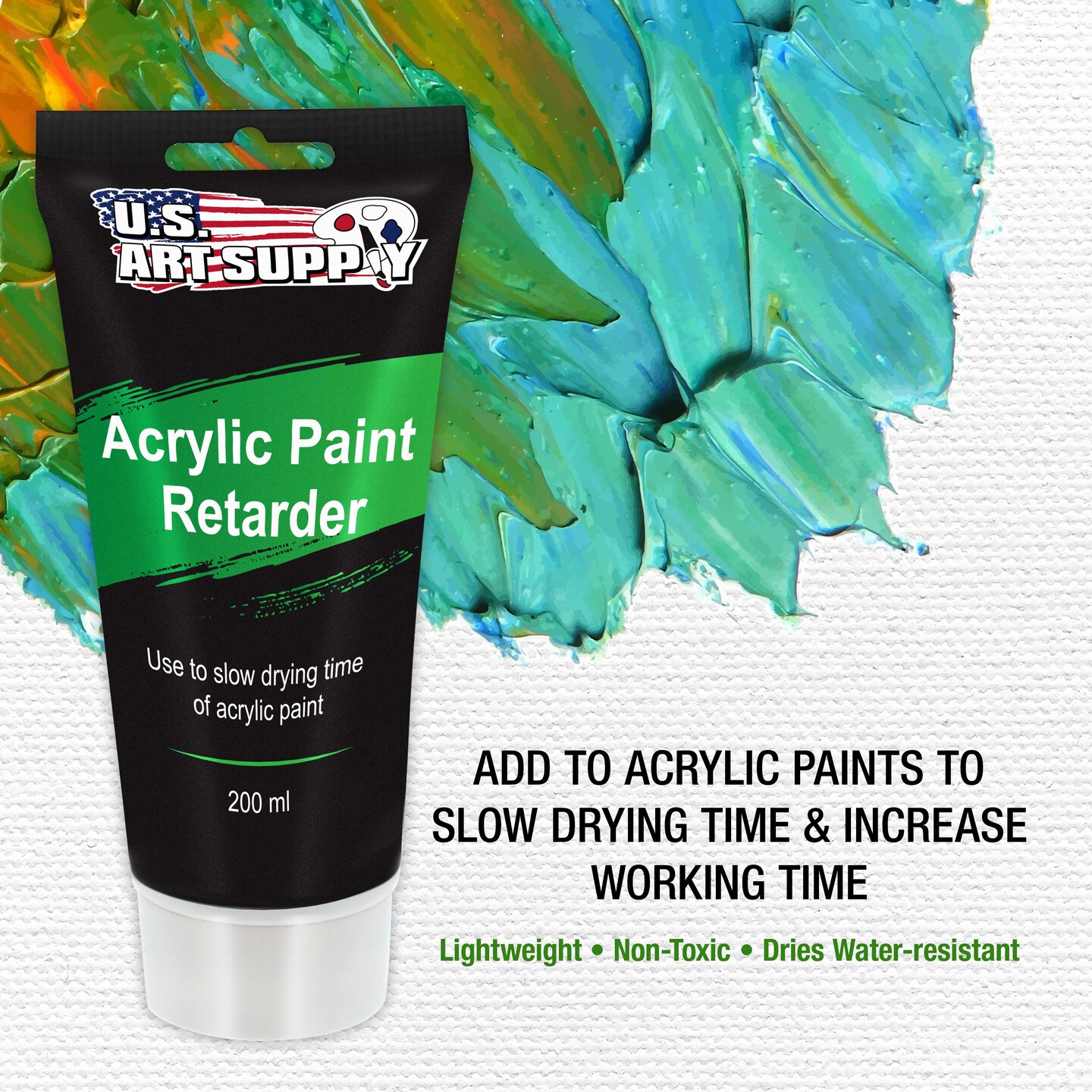 Acrylic Paint Retarder Medium, 200ml Tube (6.7 Ounces) - Acrylic Retarder Provides Longer Painting Time