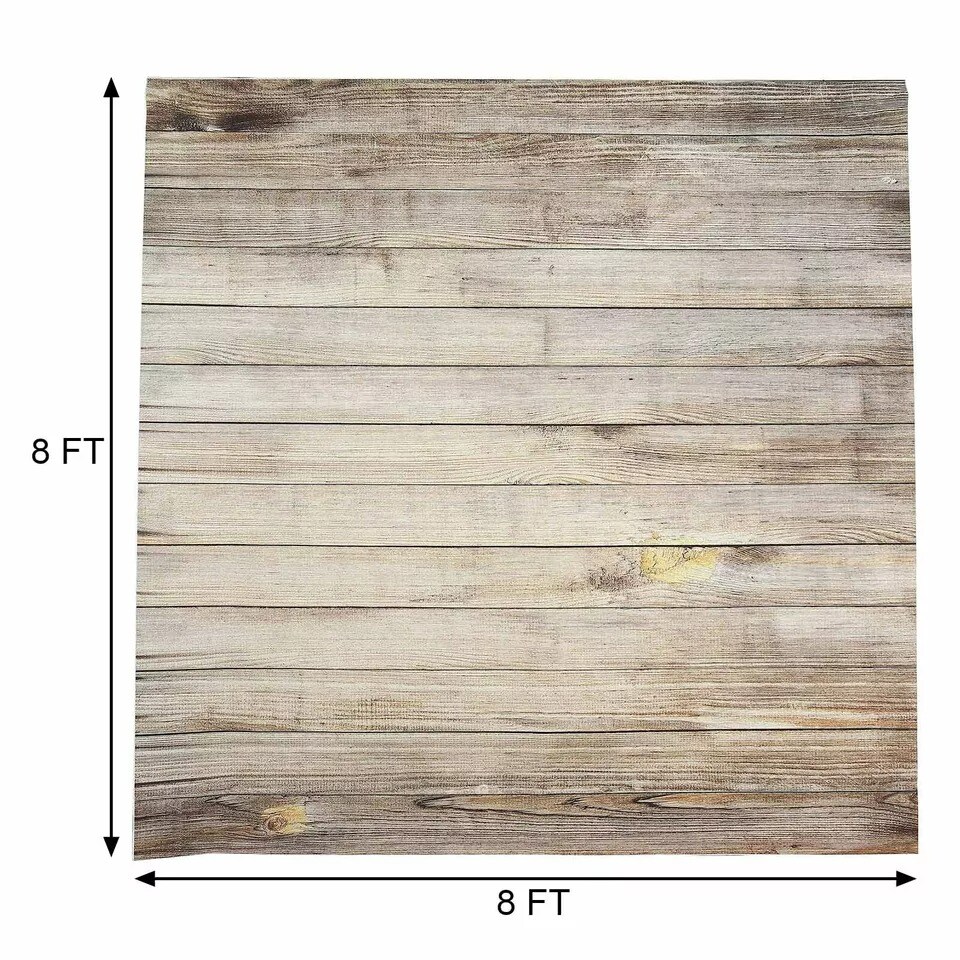 8 ft Natural Wood Design Printed Vinyl Photo Backdrop Banner Party Decorations