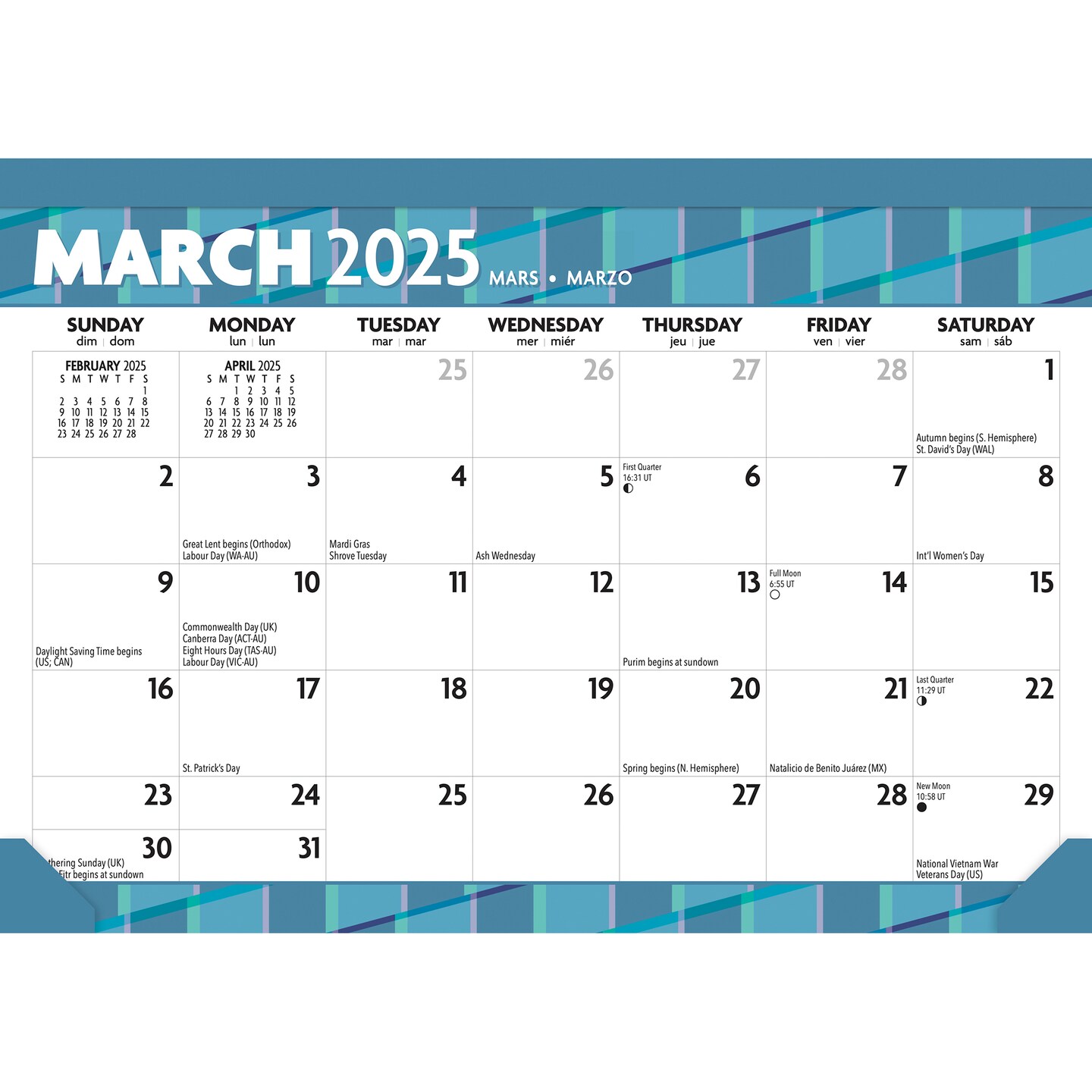 Large Print | 2025 17 x 12 Inch Monthly Desk Pad Calendar | BrownTrout | Easy to See Large Font