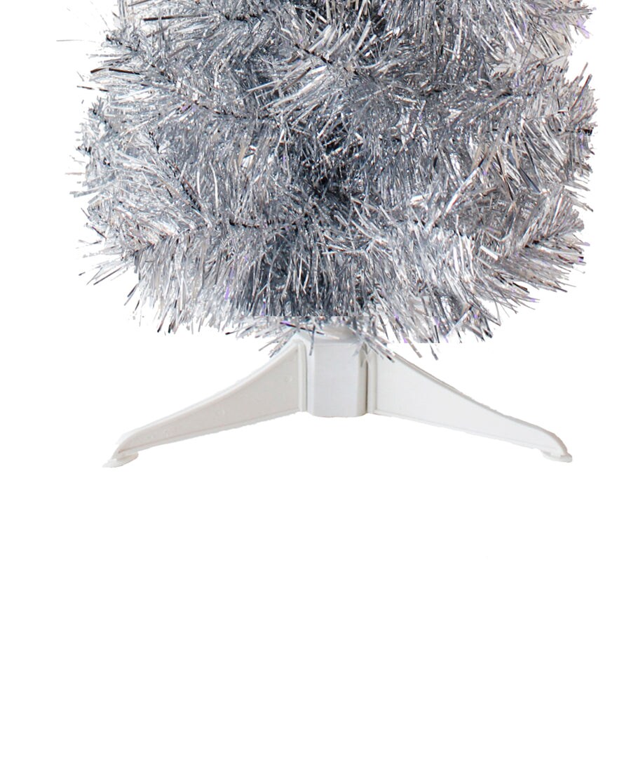 2' Silver Tabletop Pencil Tree with Plastic Stand 93 Tips Dia 12"