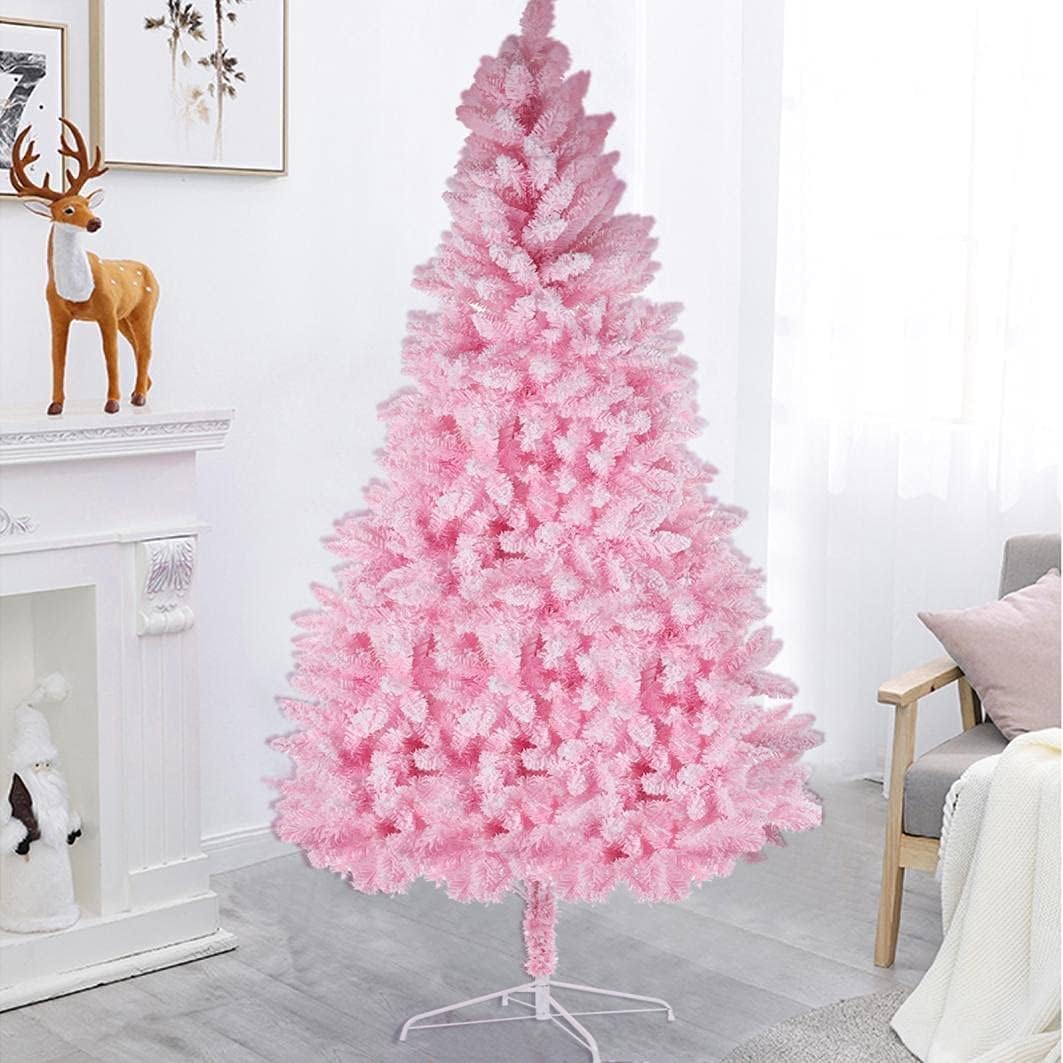Light Pink Norway Pine Christmas Tree 6ft PVC/Metal Hinged Branches and Heavy Duty Stand