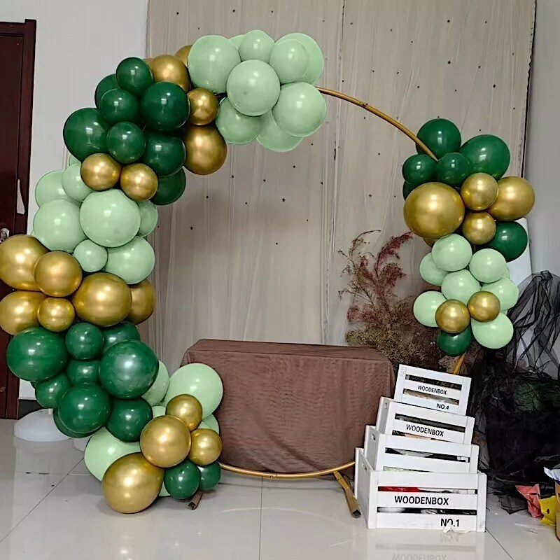 120 Gold Green Latex Balloons Garland Arch Party Decorations Kit Events Supplies
