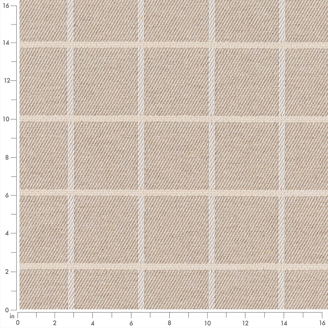 Upholstery Fabric - Beige &#x26; Taupe Plaid Upholstery Fabric 54 Inches&#x22;