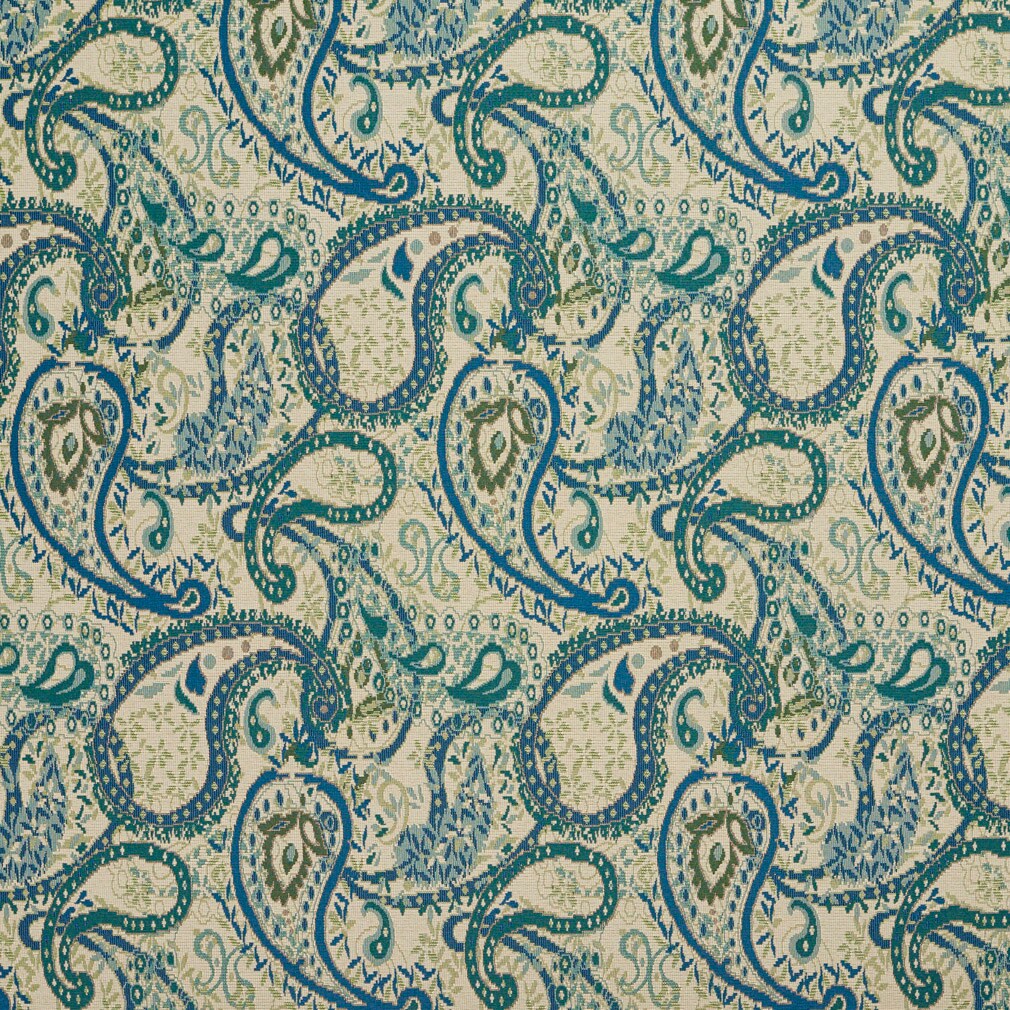 Upholstery Fabric - Blue Paisley Upholstery Fabric 54 Inches"