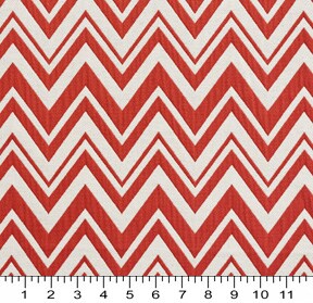 Upholstery Fabric - Coral/Orange/Persimmon, White/Off-White Beach/Nautical, Chevron/Herringbone, Contemporary, Small Scale Upholstery Fabric 54 Inches"