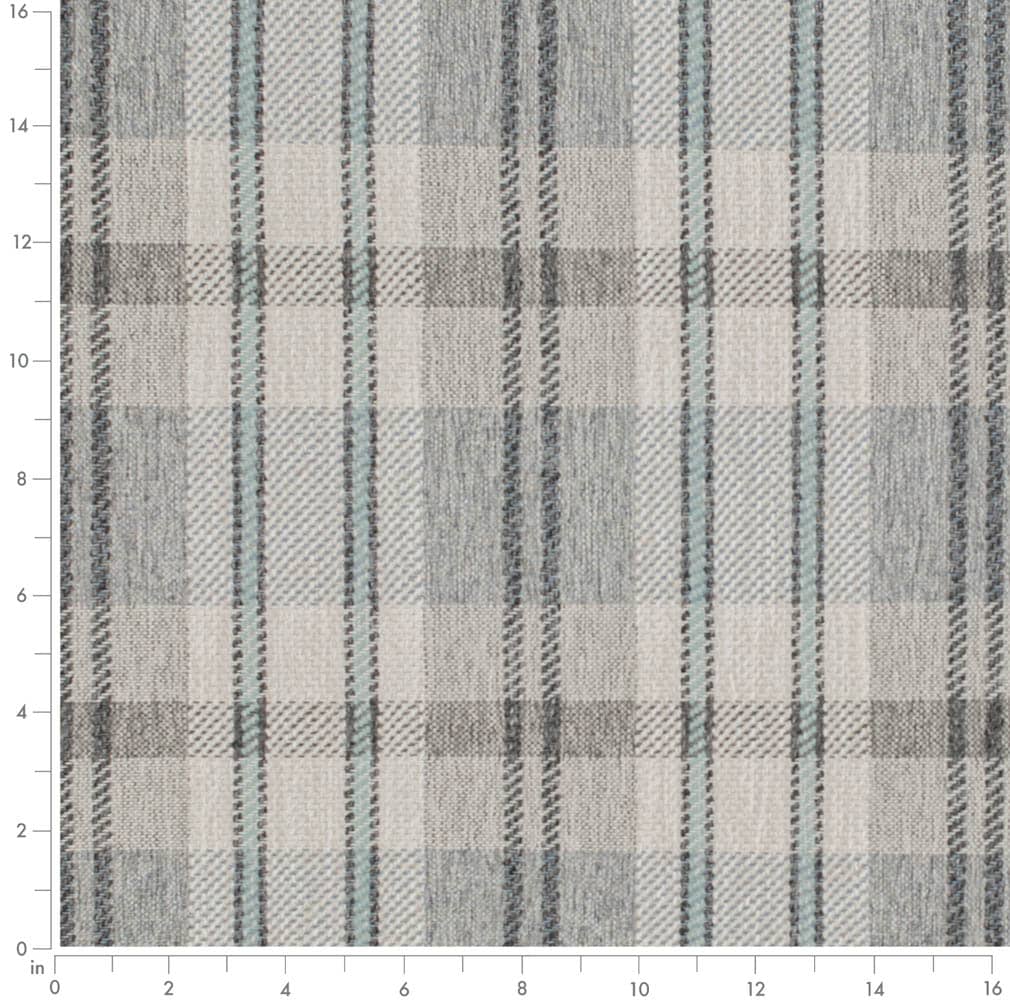 Storm - Blue,Grey & Silver Plaid Upholstery Fabric 54 Inches"