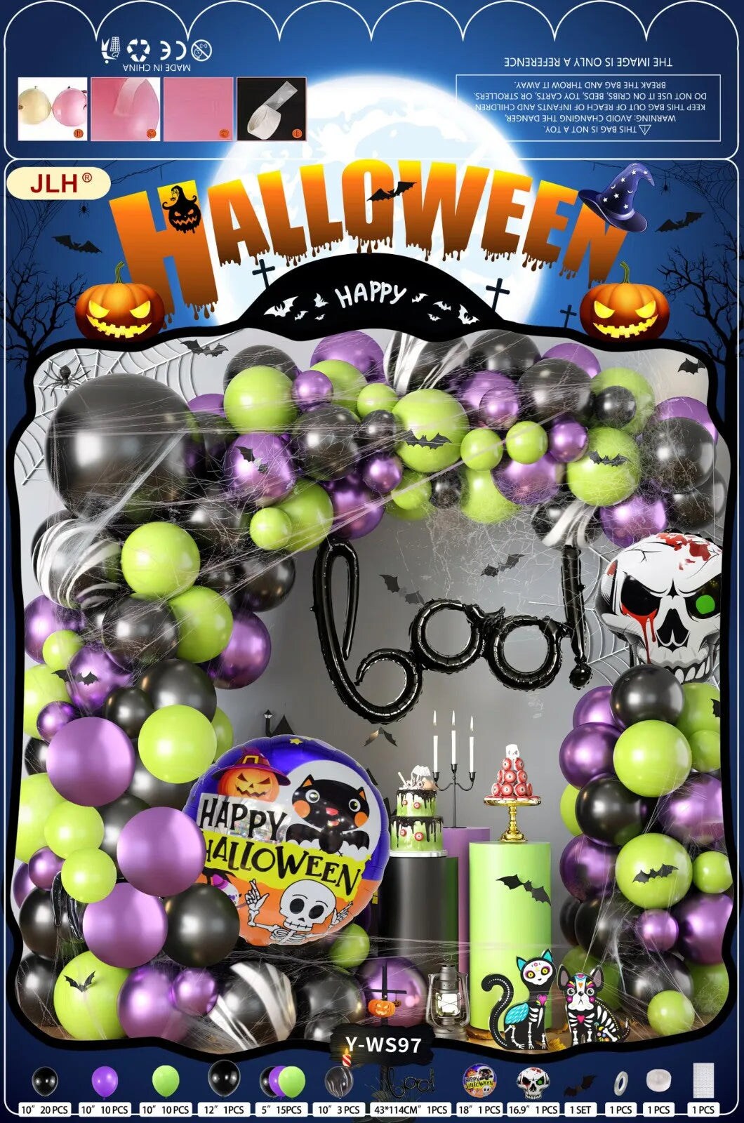 Halloween Party Balloon Arch Set &#x201A;&#xC4;&#xEC; Boo! F07M2-2 Y-WS97