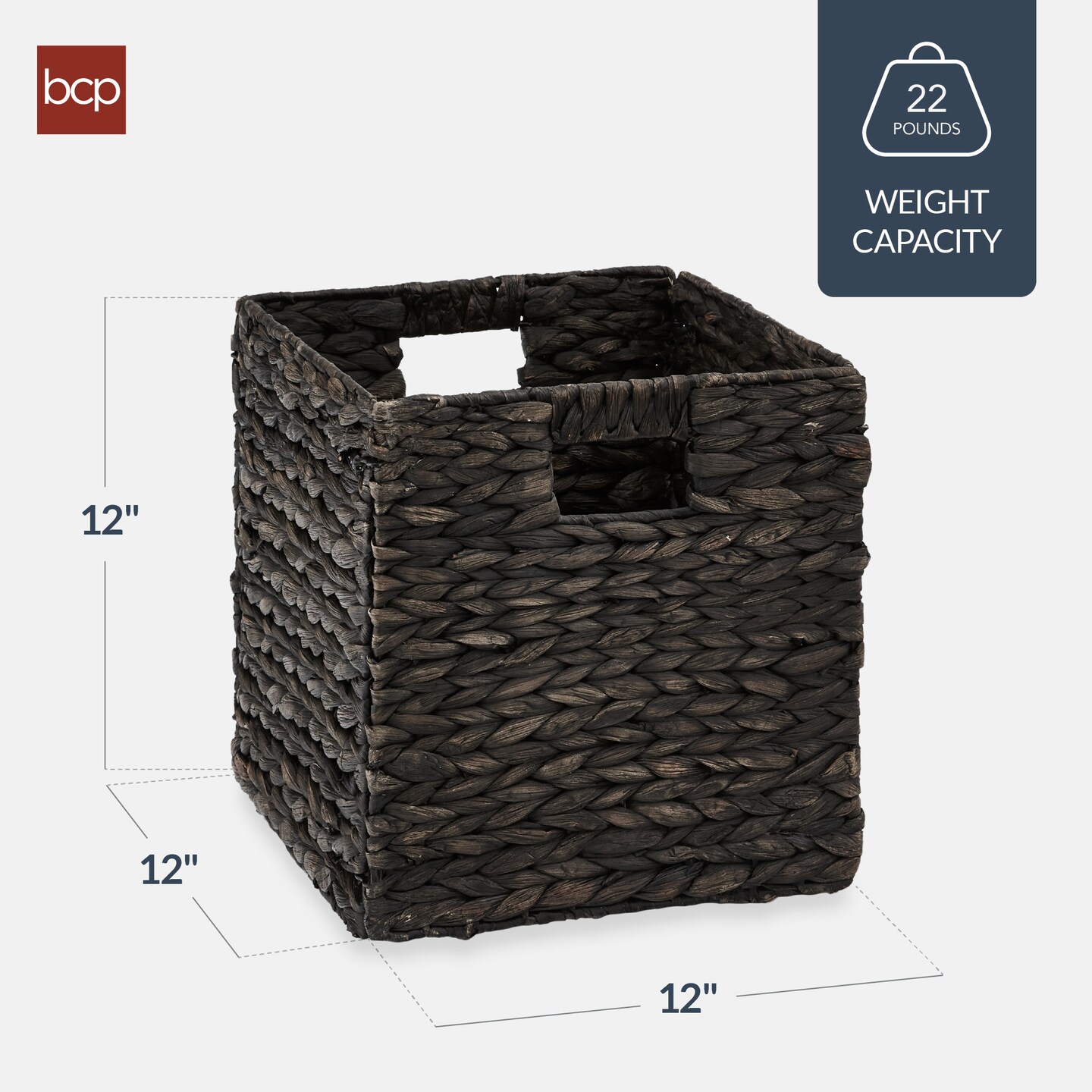 Best Choice Products 12x12in Hyacinth Baskets, Set of 5 Multipurpose Collapsible Organizers w/ Inserts
